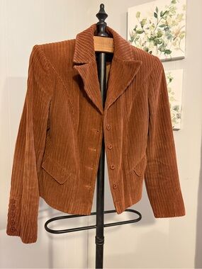 Women's Rust Corduroy Blazer Jacket